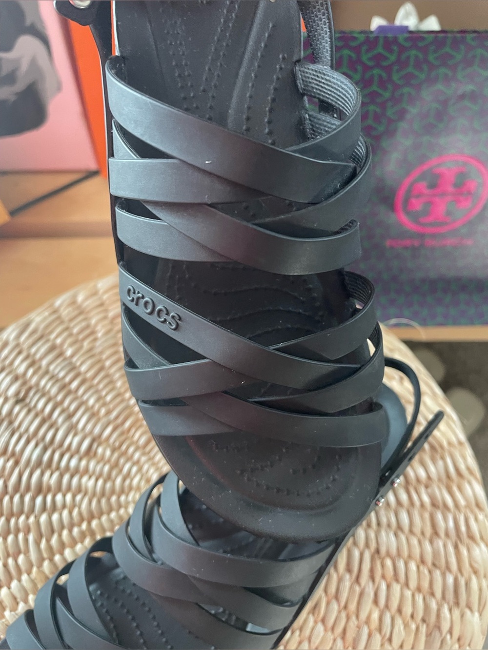 Crocs Brooklyn Strappy Low wedge Sandals in SZ 9 in like new condition - Picture 7 of 11